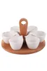 Alta Qualidade da Madeira bambu breakfast equipe garra bandeja de chá Set Caneca Cup molho Colher Faca Apresentação Serviço 211108