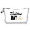 Brides Cosmetic Bag Bridal Shower Bachelor Party Makeup Bag Digital Letters Printed Toiletry Bag for Ladies