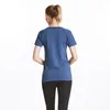 Femme à manches courtes Shirt Elastic Yoga Mesh Sports T-shirt Fitness Fitness Womens Gym Running Tops