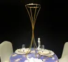 Elegant 10 stks veel goud zilverkleur 31.5 "Tall Crystal acylic decoratie centerpiece bruiloft tafel decor bloem standaard gebeurtenis