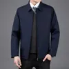 Märke Mäns Enkla Solid Färg Jacka Spring Coat Middle Aged och Old Casual Lapel 210923