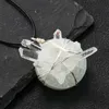 Pendentif Colliers Naturel Transparent Cristal Dent Collier Irrégulier Minéral Gemmes Bâton Unique Fil Ficelle Femme Bijoux Cadeau Trouver