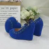 Nouvelle arrivée chaussures de mariage avec sacs assortis sac à main à talons hauts coeur bleu royal chaussures et sacs de fête en perles