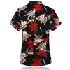 Social Shirt Herren Kurzarm Floral Herrenhemden Blumen Hawaii-Stil Bluse Herrenmode Sommer Marine Schwarz Neu