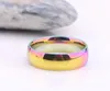2021 New Fashion Mens Womens Rainbow Colorful Ring Titanium Stainless Steel Wedding Band Rings Dropshipping