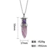 Natural Crystal Bullet Shape Chakra Stone Charms Pendulum Amethist Rose Quartz Hangers voor Sieraden Accessoires Maken Groothandel