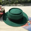 Cor sólida unisex vintage liso top boater chapéu tampão 100% lã lisa borda fedora chapéus com fita para mulheres homens atacado