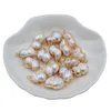 Natural Freshwater Baroque Shaped 8-character Beads Gilt Bound Double Hanging Pearl Connector Jewelry