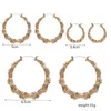 Sliver/Gold Color Big Bamboo Circle Hoop Earrings For Women Hip Hop Large Celebr N58F 260 T2