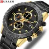 Luksusowa marka Curren Zegarki Kwarcowe Zegarek Ze Stali Nierdzewnej Wristwatch Sportowy Mens Clock Mężczyzna Casual Business Quartz Watch Q0524