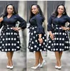 HGTE new summer elegent fashion style african women printing plus size polyester dress L3XL 2103041461458