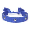 Vrouwen Verstelbare Gevlochten Kwastje Armband Handgemaakte Gouden Pentagram Polyester Armbanden Voor meisjes Vintage Mode-sieraden Geschenken