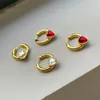 Paris Love Gem Earrings Gold-Plated High-End Stud Temperament Exquisite Small Fashion Trendy Retro Jewelry Accessories