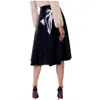 12 Colors High Quality Wet Look PVC Gothic Pleated Midi Skirt Women Vintage Knee Length High Waist Skirt Formal Party Costume 210310