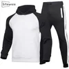 SITEWEIE Fall Winter Men 2 Piece Set Thicken Tracksuits Outfit Sweatpant and Sweatshirts Pullovers Hoodies Men Clothes L472 201128