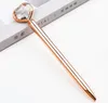 Creative Big Crystal Heart-Shaped Diamond BallPoint Pennor Fashion School Office Supplies Design Gem Metal Ball Pen Studentgåva