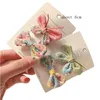 2pcs/set New Cute Bows Flower Printe Hair Clips For Girls Kids Princess Sweet Hairpin Headdress Fashion Baby Hair Accessories