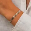 Link Chain KunJoe 2022 Trend Simple Geometric Bracelet For Men Women Charm Gold Color Bangle Couple JewelryLink