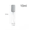 5ML 10ML 15ML Portable Mini Refillable Perfume Empty Glass Spray Bottle Sample Glass Vials Black Gold Silver Cap