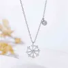 Niestandardowa moda piękna 925 sier biżuteria Boże Narodzenie śnieg Siery biżuteria Prosty naszyjnik