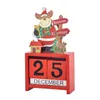 Calendario de madera de Navidad 3D Santa Milu Deer muñeco de nieve Calendarios impresos Regalo para niños Regalos de fiesta Decoraciones ZWL51