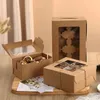 Geschenkverpackung 10 Stück Kunststoff Cupcake Box und Verpackung Kuchen Dessert Container 2/4/6 Halter für Hochzeitsbevorzugung Keks Muffin Papier