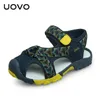 Uovo الصيف بنين أحذية العلامة التجارية الصنادل الأطفال الصنادل مغلقة اصبع القدم الصنادل الصنادل ذات جودة عالية للأولاد الكبار الولار 25 # -35 # 210306