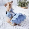 2021 vestido artesanal verão pequeno cão roupas peluche maltês yorkshire schnauzzer cachorro gato pet saia tutu princesa vestidos novo
