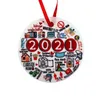 2021 Stunk Circle god jul dekoration träd ornament runt akryl xmas hängande hänge semesterdekor8544046
