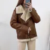 Warme Frauen Faux Pelz Jacke Winter Casual Streetwear Leder Schnalle Solide Komfortable Mode Lose Weibliche Dicke Outwear