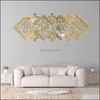 Wall Stickers Home Garden Decorative Islamic Mirror 3D Acrylic Sticker Muslim Mural Living Room Art Decoration Decor 1112 Drop Del6008379