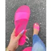 Zapatillas Mujeres Transparent Jelly Shoes Ladies Pink Slides Solid Slide Pliques Facia Playa 2021 Verano D30