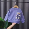 Frühling Herbst Kleinkind Baby Mädchen T-shirts Pullover Jungen Langarm Tops Kinder Sweatshirt Bär T Shirts Sport Kinder Kleidung 211029