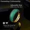 Rot Grün Zirkonia Kristall Niedlich Gelbgold Farbe Verstellbarer Ring für Frauen Modemarke Brautschmuck R182 210714
