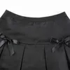 Gotisk y2k veckade minikvinnor haruku mode vintage spets lapptäcke bågkjolar koreanska sexiga korta 90 -tal kjol cuteandpscho y0824