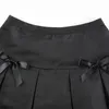 Gothique Y2K Plissé Mini Femmes Haruku Mode Vintage Dentelle Patchwork Bow Jupes Coréenne Sexy Courte 90s Jupe Cuteandpscho Y0824