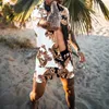 Swimsuit Men's Summer Tracksuits Hawaii Short Sleeve Button Down Nice Printed Shirt Tops Shorts Sets Clothes