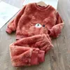 Baby pojke tjej kläder pyjamas set flannel fleece toddler barn varm katoon björn sovkläder barn hem kostym vinter hösten våren 1-8y 211026