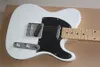 Top Quality White Electric Guitar Basswood Body Dot Inlay Maple Fingerboard Black Pickguard Chrome Hardware Free Shipping