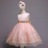 Dziewczyna Dresses Infant Baby Girl Tutu Princess Dress Cekin Bow Frocks 1st Urodziny Wedding Party Blush Różowy