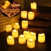 Bougies votives sans flamme, fausses bougies électriques vacillantes, 24 pièces, bougies chauffe-plat LED à piles pour mariage, Halloween, noël