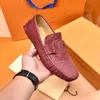 Luxury Brand Mens Loafers Dress Gold Metal Casual Shoe Grid Flat Heel Genuine Leather Office Walk Shoes With Box Size 38-46