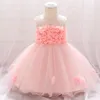 Girl Dresses Summer Flower Bow Embroidery Baby Dress Born Kids Princess Party Costume First Communion Baptism Vestido