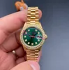 Womens Classic Watch 69178 31mm Diamond Green Dial Sapphire Glass Automatic Gold Stainless Steel Bracelet Luxury Watches Waterproo192R