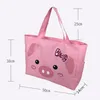 Söt gris Big Size School Book Canva Packing Bag Pink Studen Hand Bagsdeerny Mother Travel Shopping Väskor 501438CM1155107
