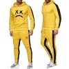 Mäns Tröjor 2021 2-Piece Sportkläder Alfabet Hooded Sweatshirt + Byxor Pullover kostym Ropa Hombre Casual Män