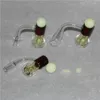 Smoking Terp Slurper Quartz Banger Nail Set 14mm Male Female Joint Bangers 90 Degree Glowing Pearl Glass Marble Bead Pill Kit