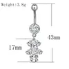 Acier chirurgical cristal Zircon nombril anneaux goutte d'eau balancent nombril Nombril Ombligo anneau femmes hommes bijoux de corps