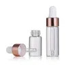 Amber Clear Glass Droper Bottle 1 ml 2 ml 3 ml 5 ml mini kosmetiska prov Essential Oil Dropers flaskor SN4820