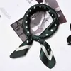 Luxus Seide Damen Schal Square Hijab Stirnband Design Dot Print Frühling Schal Wraps Bandanas Foulard Weibliches Haar Ribbon Echarpe